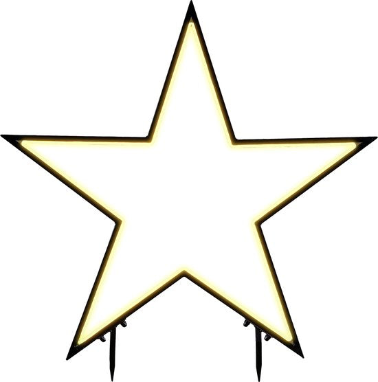 Luca Lighting Garden d'Light Star Gartenpfahl mit warmweißer LED-Beleuchtung - L90 x H102 cm - Metall - Schwarz