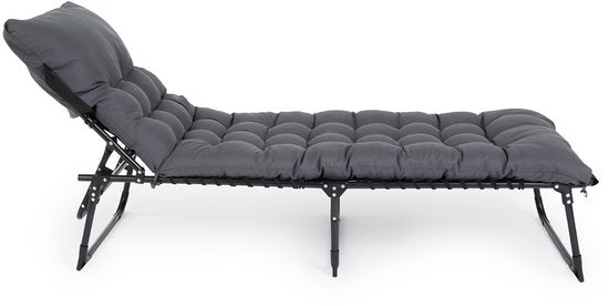 909 Outdoor Premium Lounger mit bequemen Kissen - Verstellbare Rückenlehne - 189x59x30cm - Maximale Belastbarkeit: 110KG