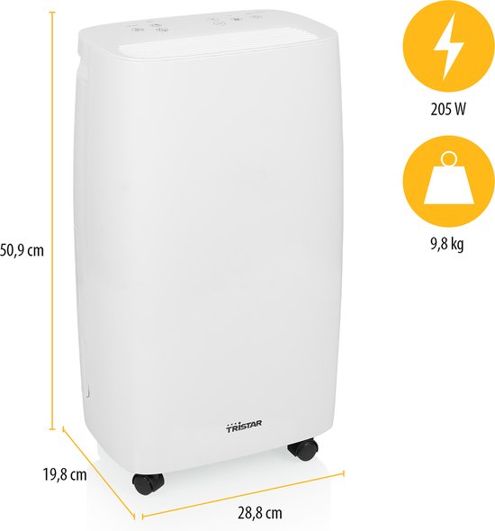 Tristar DH-5419 Luftentfeuchter 45 m² 205 W 0,416 l/h Weiß