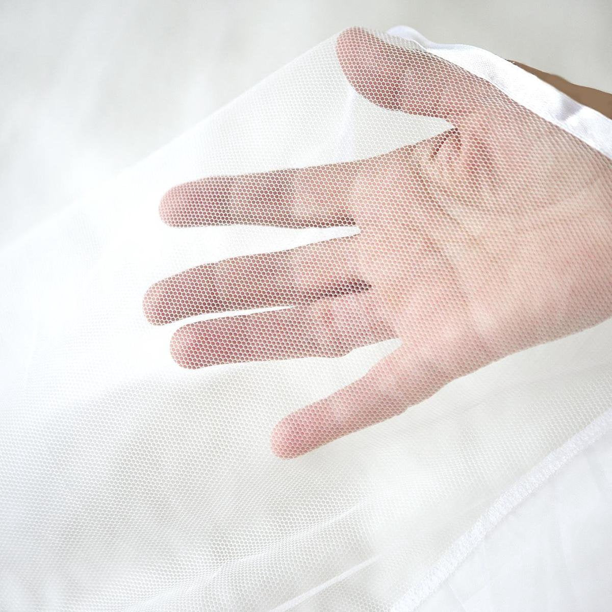 TRVLMORE Double XL Moskitonetz de Luxe - Rundes Moskitonetz - Reise-Moskitonetz - Anti-Moskitonetz geeignet für Doppelbett - Extra groß - mit Aufhängeschnur - Weiß