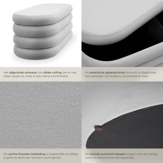 tectake® Polstersofa Altu mit Stauraum - stilvolles und praktisches Sofa für Wohnzimmer, Flur oder Schlafzimmer - Komfort und Funktionalität in einem Möbelstück - grau