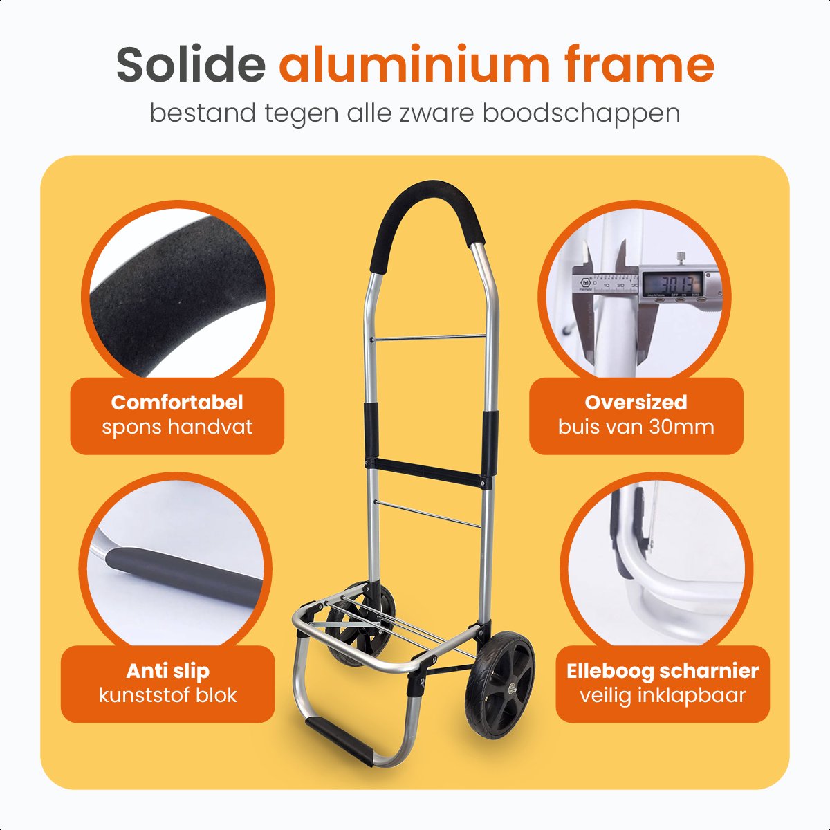 Goliving Einkaufswagen - Einkaufswagen mit Seitentaschen und Kühlfach - Zusammenklappbar - Wetterfest - Rostfreies Aluminium - Einkaufswagen mit Rollen - 50L - Schwarz