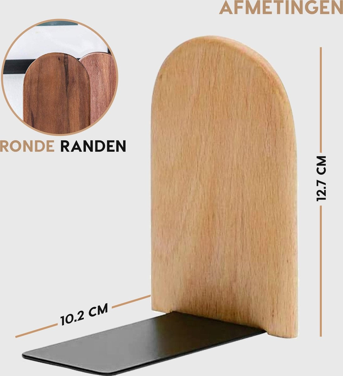 MATTIÂ¬Ã† - Boekensteun - Boekenhouder - Boekenstandaard - Boekensteunen - Set van 2 - Beukenhout