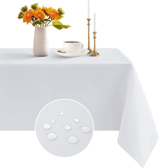 Partizzle 2x Plastik Einweg-Tischdecke - Braut zu sein Dekorationen - Weihnachten Hochzeit Hochzeit Dekoration - Geburtstag - Weiß - 274 x 137 cm