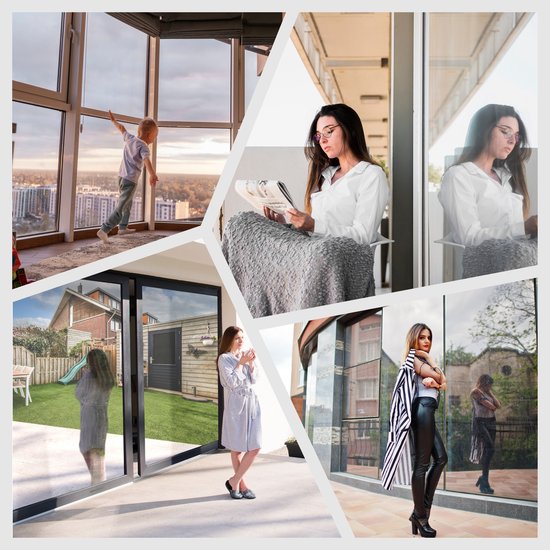 Homewell® Sonnenschutz-Fensterfolie – 60 x 200 cm – Isolierend & hitzebeständig – Sichtschutz – HR++(+) geeignet – 15 % Spiegeleffekt, silberfarben