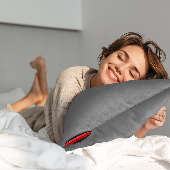 Auronic Heat Pillow - Classic - 45x60 - Kabellos - Wiederaufladbar - Elektrisches Kissen - Infrarot - Grau