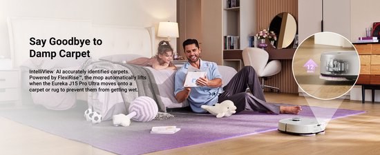 Eureka – J15 Pro Ultra white – Staubsaugerroboter mit Wischfunktion – selbstreinigende Ladestation