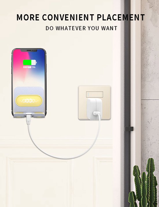 Techvavo® Handyhalter für die Wand – Wandhalterung für Handy & Tablet – Ohne Bohren – Schwenkbar – Universal – Schwarz
