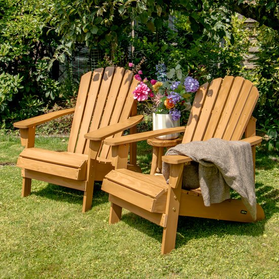 AXI Carmen Adirondack-Stuhl Braun – Lounge-Stuhl aus Holz mit Armlehnen – Hohe Rückenlehne – 90,5 x 78,4 x 93 cm