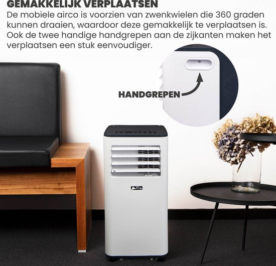 TechnoLife TL-7002 Mobiles Klimagerät - Klimatisierung - 7000 BTU - Weiß/Schwarz