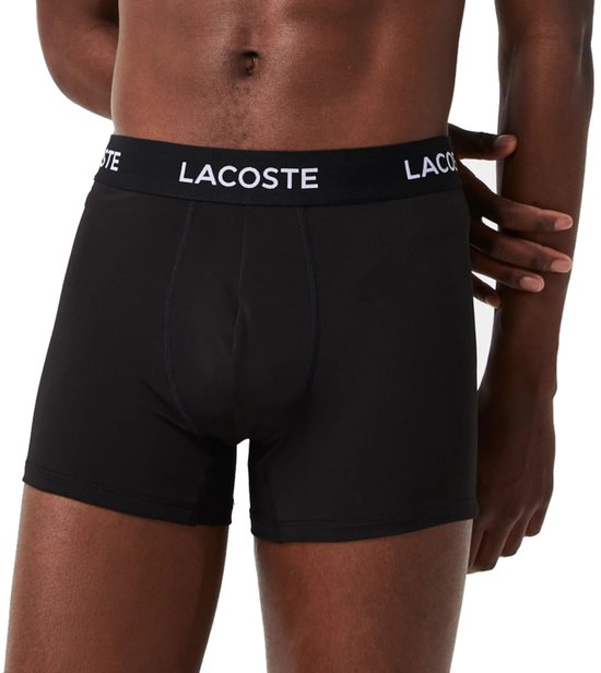 Lacoste Boxershorts Herren Mikrofaser Schwarz 3er-Pack - Größe L