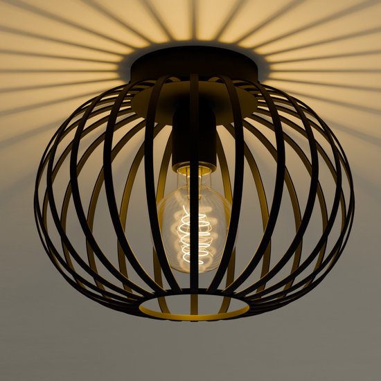 Nolt Deckenleuchte - Deckenleuchte E27 Lampe - Industrial - ⌀ 25cm - Schwarz