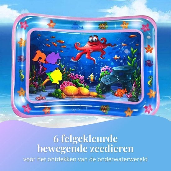Tenify Waterspeelmat - Watermat - Speelkleed - Opblaasbaar - Tummy Time - Baby Speelgoed 0 Jaar - Kraamcadeau - Roze