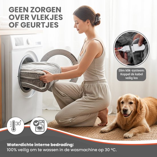 TTD®-Heizdecke elektrisch - 200 x 180 cm - 40-60 °C - Flanell