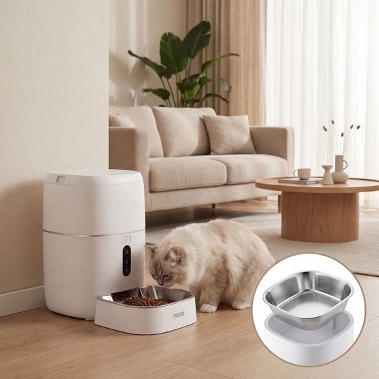 Princess Automatischer Fressnapf – Smart 6 Liter – Katze & Hund – App-Steuerung – Geplante Fütterung – Edelstahlschale – BPA-frei – Rutschfest – Pufferbatterie – Futterautomat – Futterspender – 610060