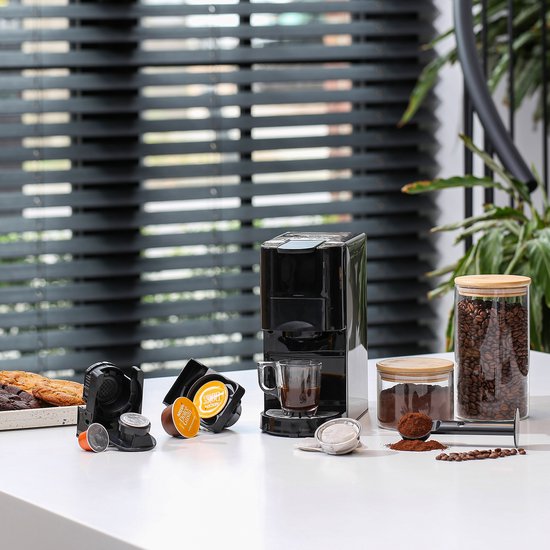 Princess 249450 Multi Capsule Filterkaffeemaschine - Stahl 4-in-1 - Geeignet für mehrere Kaffeesorten