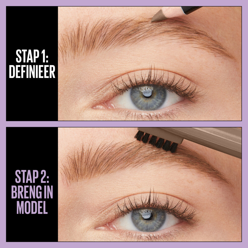 Maybelline Express Brow Augenbrauenstift – 01 Blonde – Anspitzbar mit Bürstchen – Wachsformel