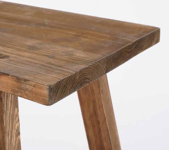 Mica - Holzbank zur Dekoration - L80 x B37 x H44 cm - Recyceltes Holz - Braun