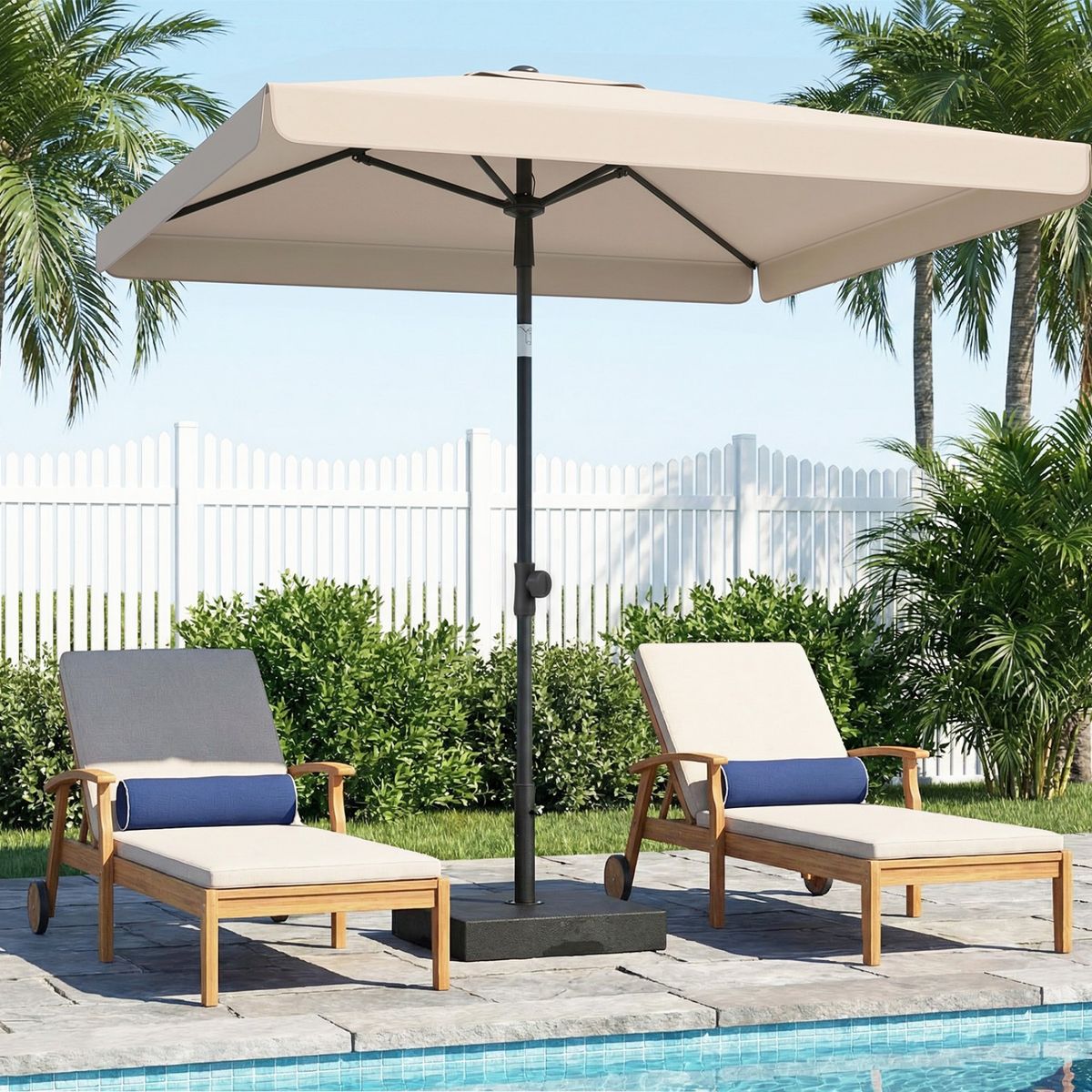 Coast Balkon-Sonnenschirm – rechteckig – um 30° neigbar – 200 x 130 cm – beige