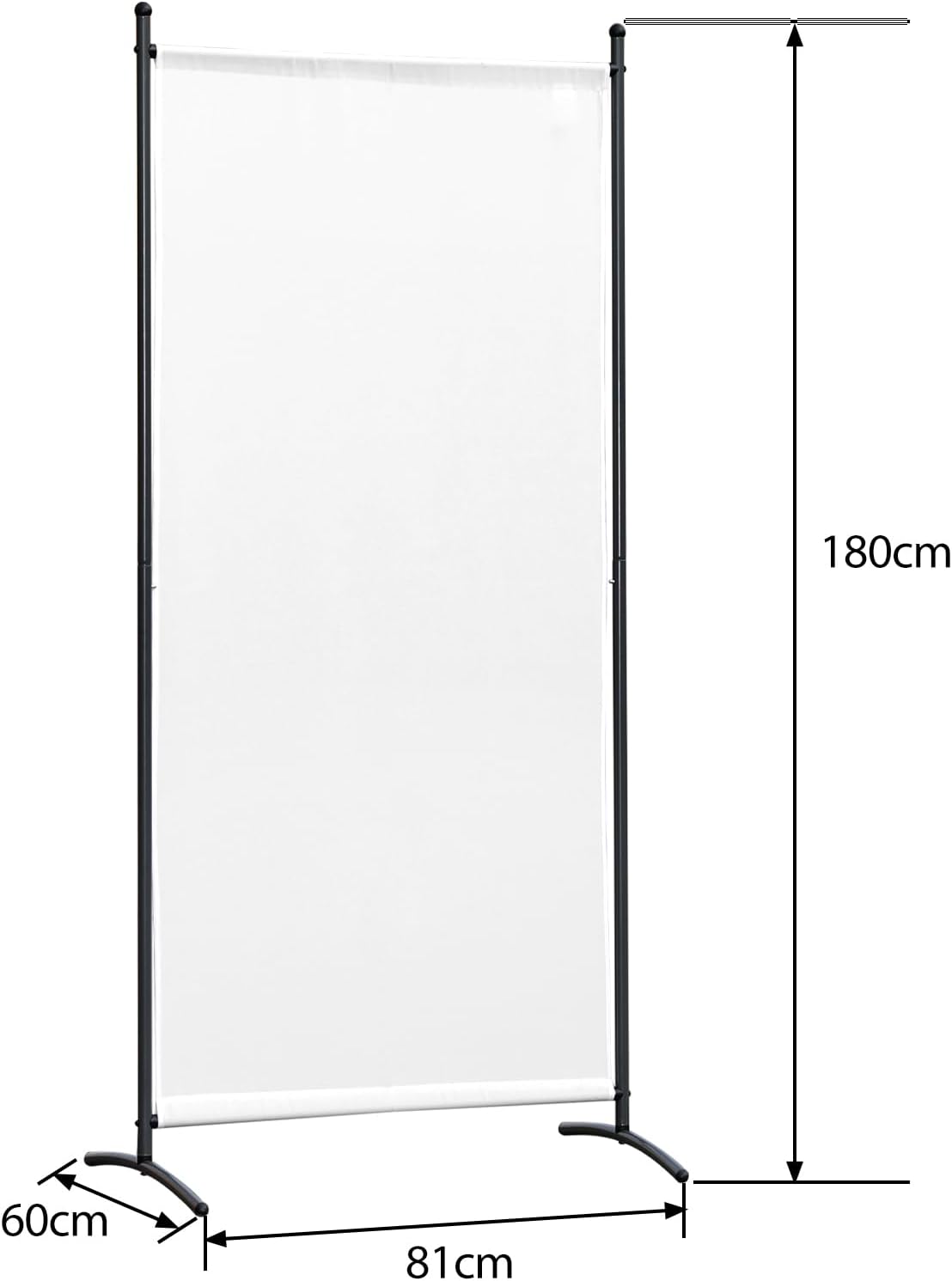 Angel Living Paravent - 1-teilig - 80x180 cm - faltbar - Stahl & 160 g/m² Polyester - Raumteiler & Sichtschutz - Weiß