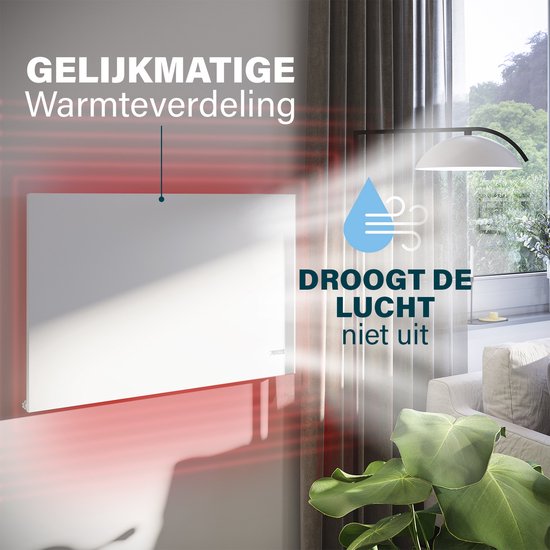 Infrarot-Heizpaneel – Princess Elektroheizung 540 W – 60 x 90 cm – Infrarot-Heizung – Infrarot-Heizpaneel 348254 – Smart – WLAN – mit App – Freistehend/Wandmontage – Energieeffizient – Bewegliches Infrarot-Heizpaneel – Weiß – Rahmenlos