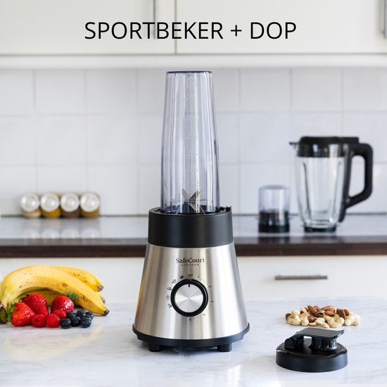 Safecourt Kitchen Standmixer - 1000 W - 1,5 L Glasbehälter - 5 Programme - Smoothie Blender Set