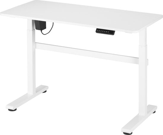 Sitz-Steh-Schreibtisch elektrisch höhenverstellbar - 118 x 58 cm - weiß