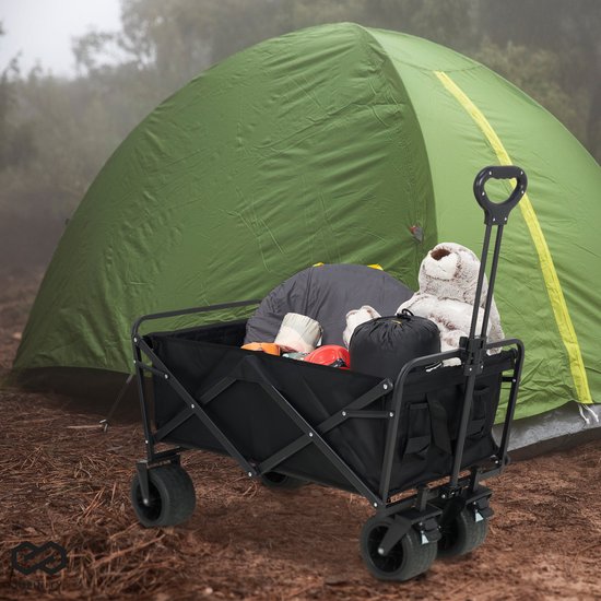 Infinity Goods Bolder Cart XL - faltbar - 180KG Tragfähigkeit - drehbare Räder - 95 x 57 x 96 CM - verstellbar - Schwarz