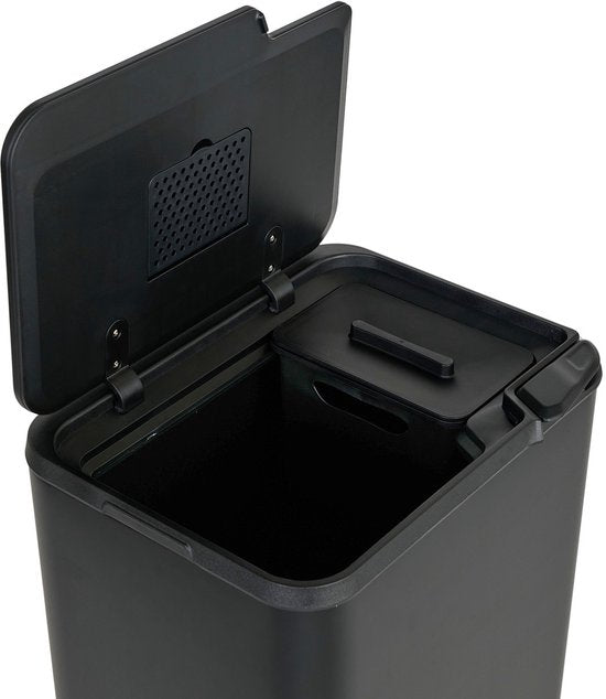 Umuzi Cleaning Mülleimer – 70 Liter – Schwarz – Mülltrennung – 41,5,5 × 31,4 × 77,8 cm