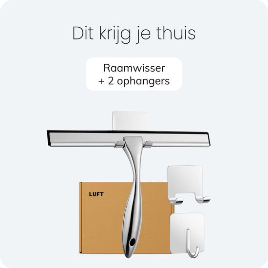 Bodenwischer Bad - inkl. selbstklebendem Haken - Einfache Lagerung - Keine Streifen - Duschwischer - Fensterwischer - Luft