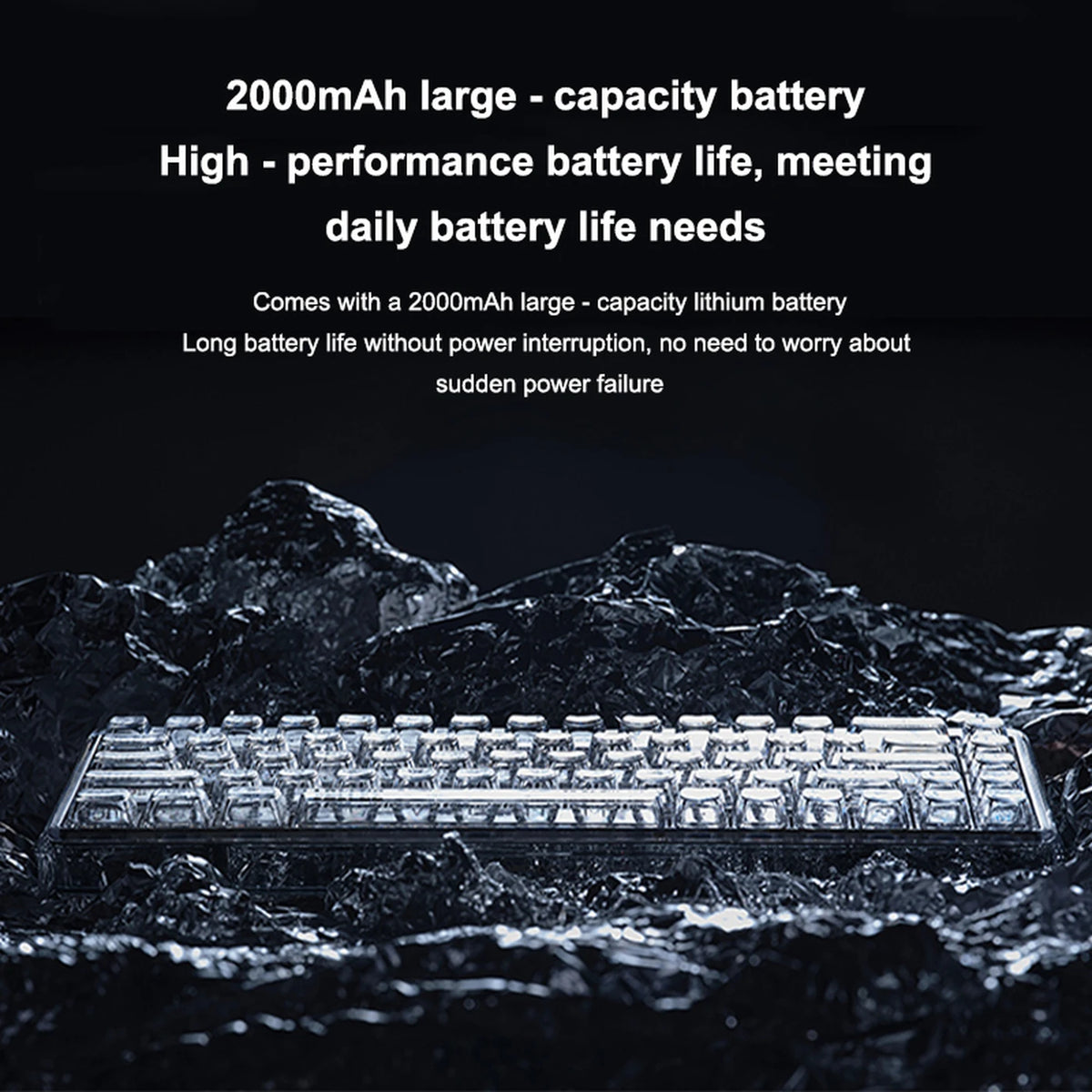 Lofree OE907 65 % mechanische Tastatur, transparent – QWERTY, Bluetooth 5.1 – 30,6 × 14,4 × 4,3 cm