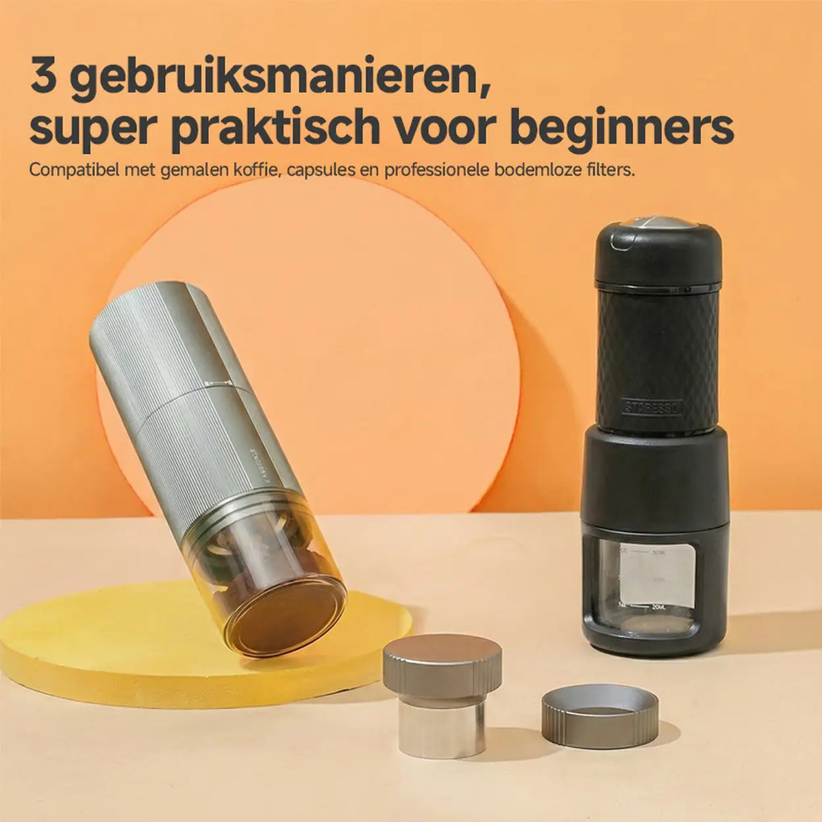 STARESSO tragbare manuelle Espressomaschine – Kapseln und gemahlener Kaffee