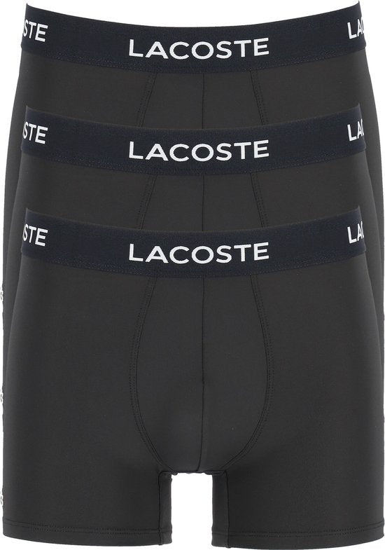 Lacoste Boxershorts Herren Mikrofaser Schwarz 3er-Pack - Größe L