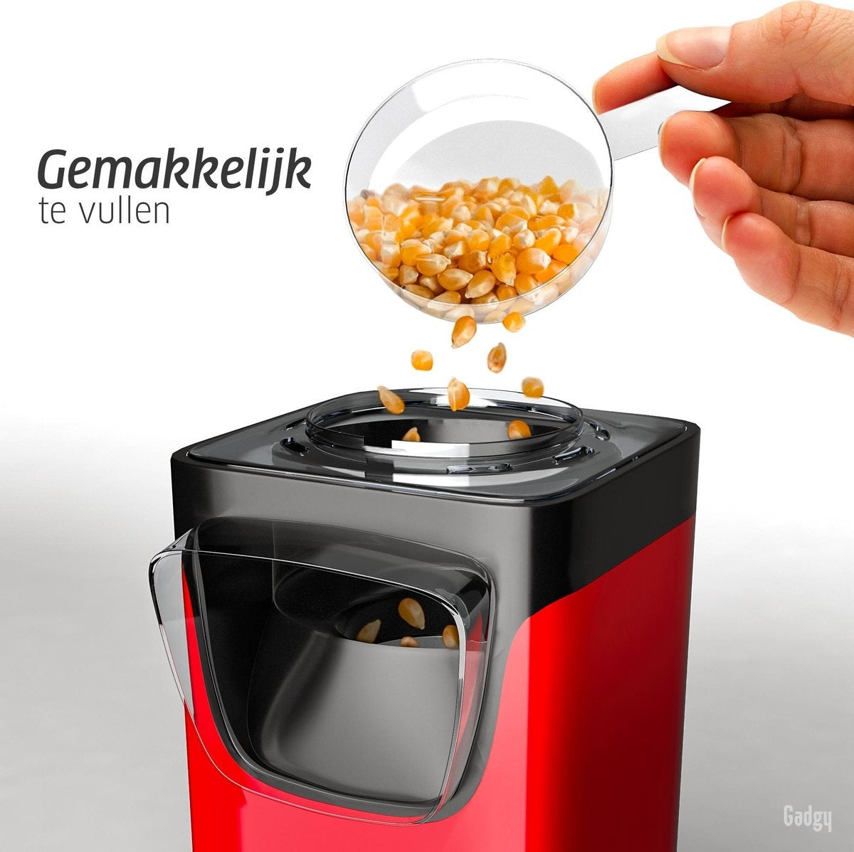 Gadgy Popcornmaschine - Heißluft-Popcorn-Maschine - 1100 Watt - mit Messlöffel - Kinderparty