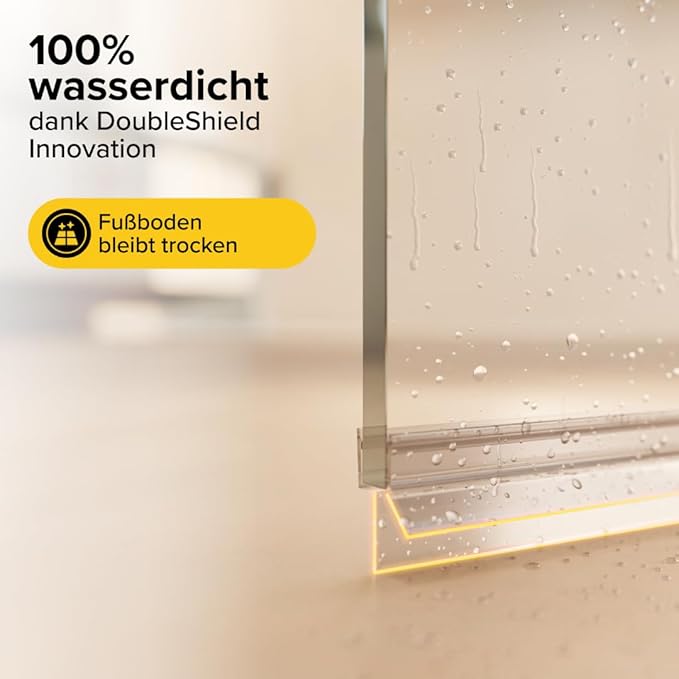 five dots shower seal 6 mm NEW2025 - Duschdichtungen für Duschtüren ohne Vergilbung - Duschtürdichtung 6 mm hält 100% dicht - Duschtürdichtung Unterseite - Duschkabinendichtungen
