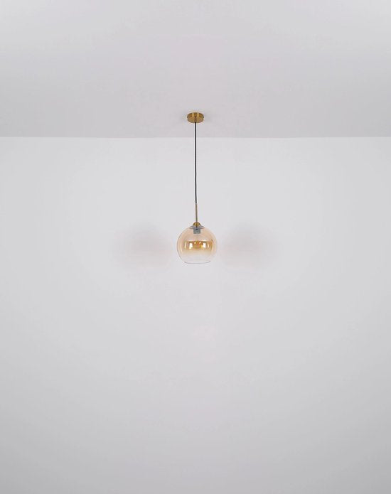 Globo – Hängeleuchte – JAMESSA – bernsteinfarben – Glas – Ø 25 cm – E27 – 15788H