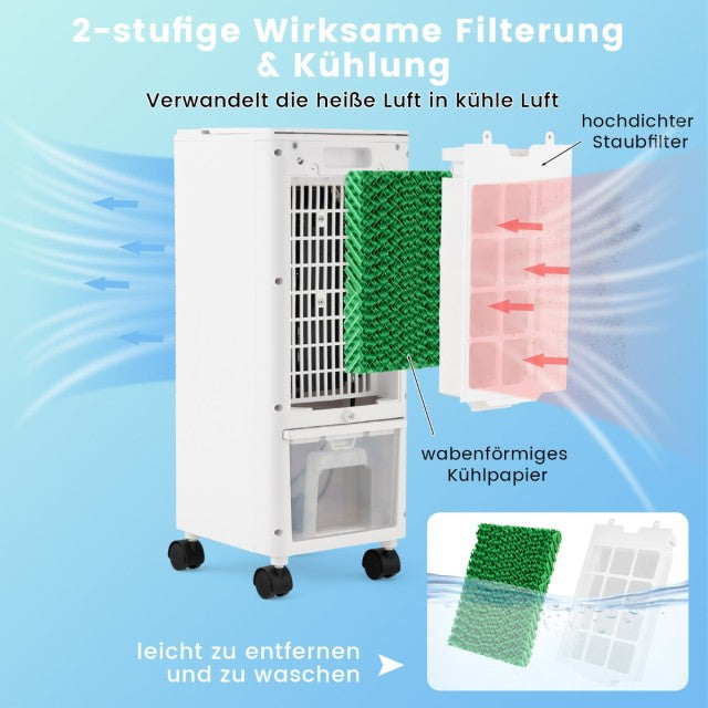 Coast 3-in-1-Luftkühler mit Ventilator und Luftbefeuchter – Timer – Weiß – 59 x 22 x 25,5 cm