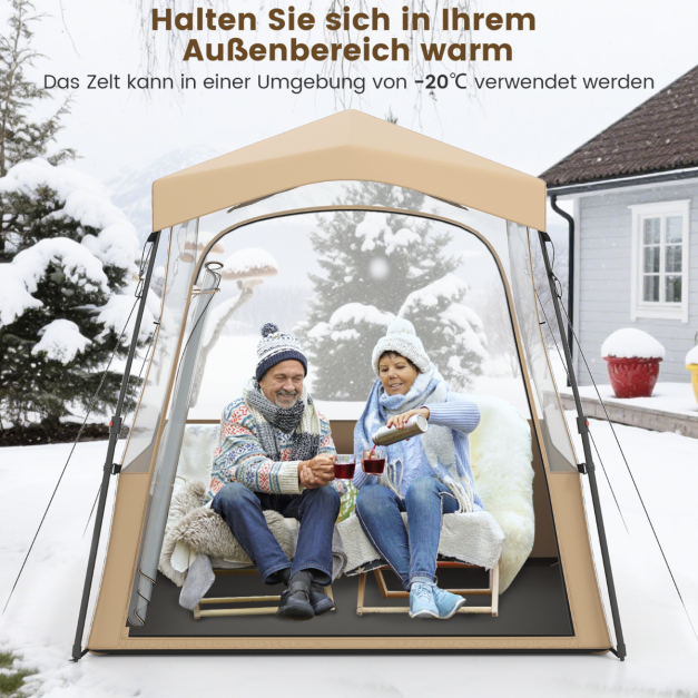 Coast Transparentes Pop-Up Sportzelt - Outdoor-Zelt 160 x 160 x 176 cm - Braun