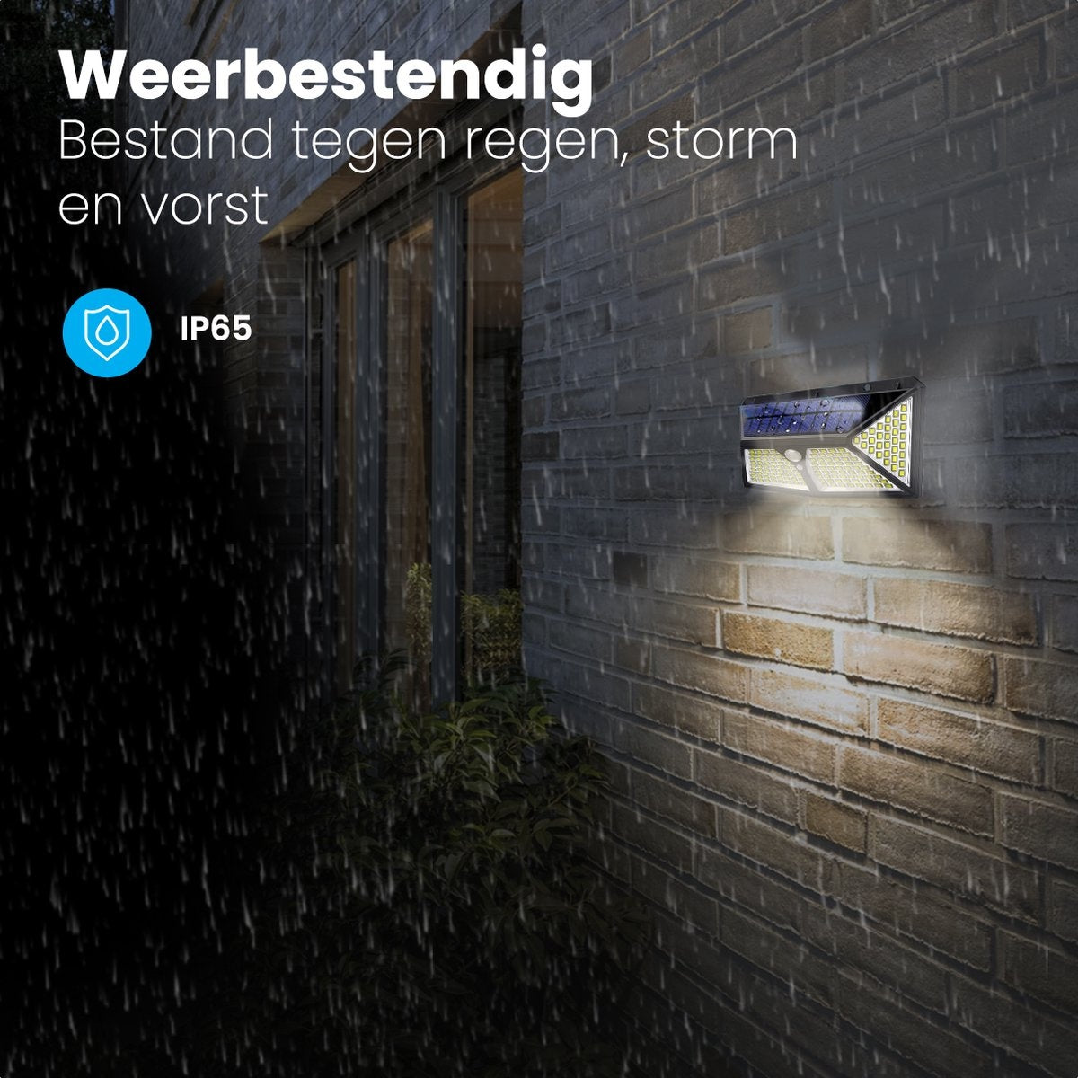 Auronic Solar Außenleuchte mit Bewegungssensor - Wandleuchte mit Sensor - Solar - 180 LEDs - IP65 - Schwarz