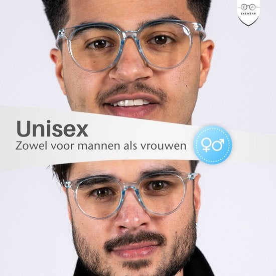 LC Eyewear Displaybrille - Blaulichtbrille - Inkl. Brillenetui - Unisex - Transparent Blau
