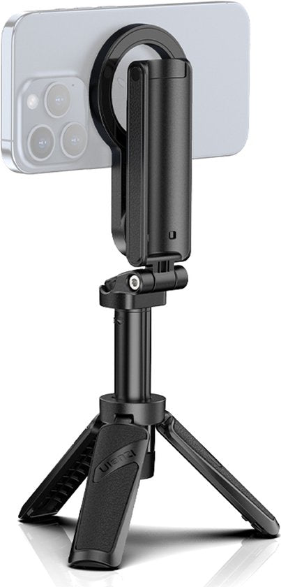 Ulanzi JJ03 Pocket-Selfie-Stick-Stativ, magnetisch – mit Fernbedienung – Selfie-Stick – Handy-Stativ für iPhone – Smartphone-Halterung für iPhone – Schwarz