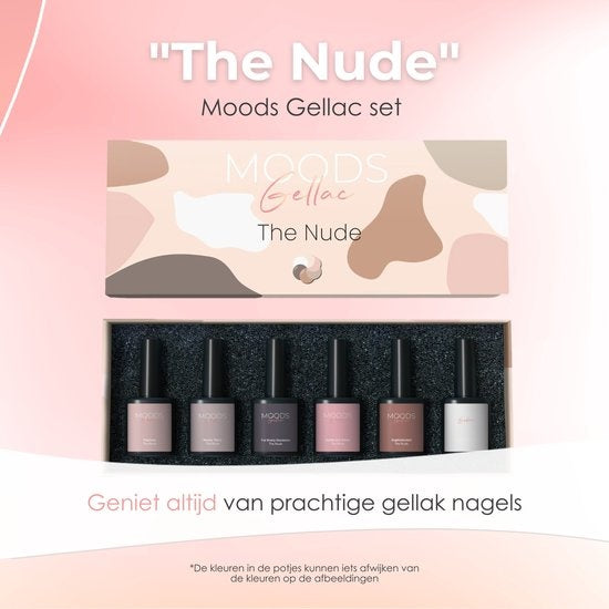 Moods Gellac 6-teiliges Set - Gel-Nagellack - 8ML - The Nude Edition - Gellac - Nägel - Gel Polish Starter Pack - Nude Farben