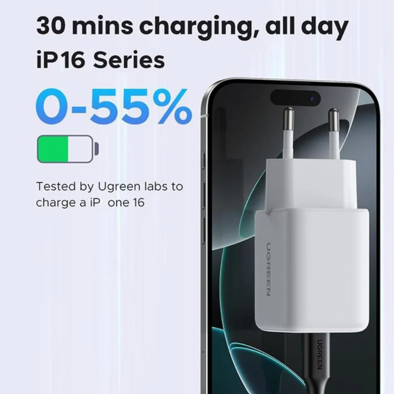 Ugreen X516 GaN-Netzladegerät 30 W – Rosa – USB-A & USB-C