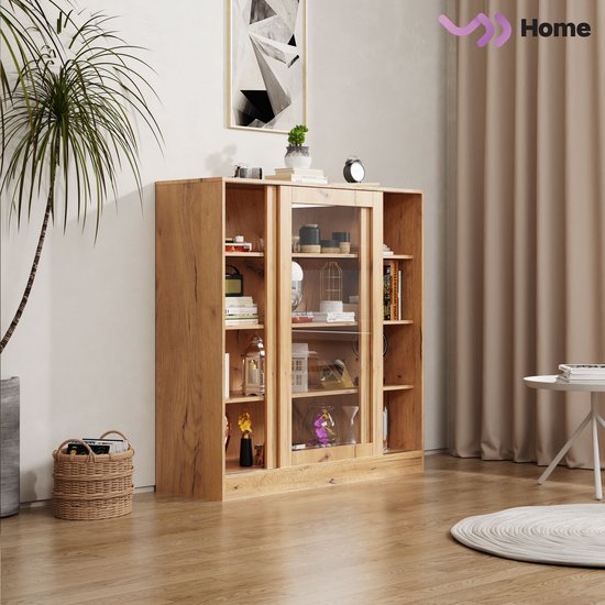 VDD Home – Vitrine mit Glas – Sideboard – 120 x 120 x 37 – Holz