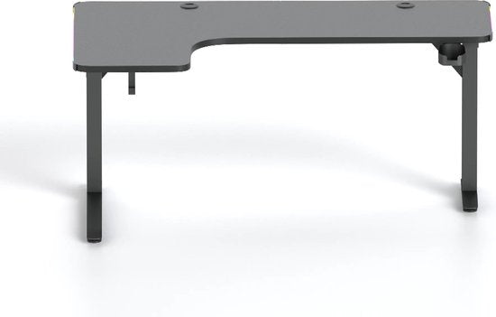Avalo - Gaming Desk & L-Shaped Corner Desk - 160x100x75 cm - Mit RGB-LED-Beleuchtung - Becherhalter & Headset-Haken - Edelstahl & ABS - Schwarz