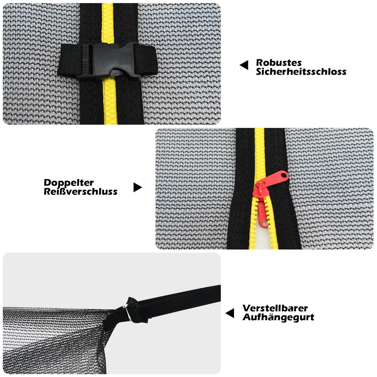 Coast Sicherheitsnetz für Trampolin Ø487 cm x 180 cm - Schwarz