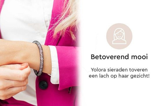 Yolora Damen Mesh Armband - Kalpa Camaka Kristalle - Damenarmband Schwarz - Schmuck - Luxus-Geschenk-Box - Geschenk-Box - Exklusive Geschenk-Box - Schöne Geschenk-Box - Geschenk zum Muttertag