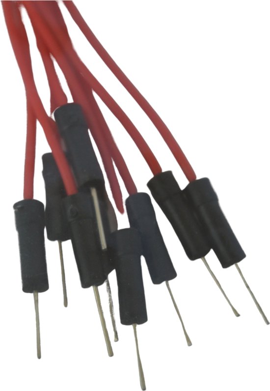 Jumper-Kabel-Set, 10 Stück / Set, 20 cm lang, Farbe: rot