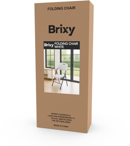Brixy Klappstühle - 4er-Set - Klappstuhl-Set - Heavy Duty - Wetterfest - Klappstühle - 47 x 54 x 87 CM - Weiß