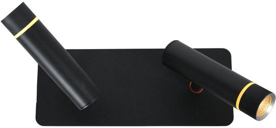 Wandleuchte Steinhauer Volari 4713ZW schwarz, 2-flammig, Kunststoff und Metall, dreh- und neigbar, moderne Innenbeleuchtung mit dimmbaren LED-Modulen